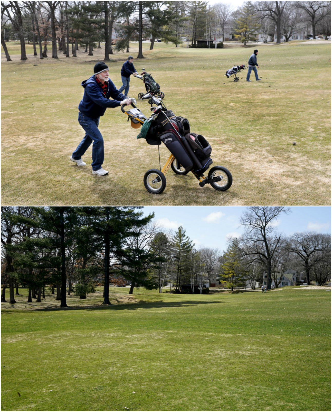Golf course before and after